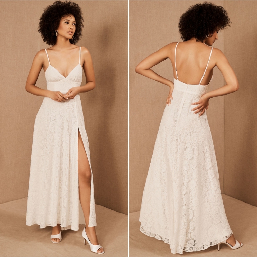 Fame and Partners Charlotte vneck lace maxi dress